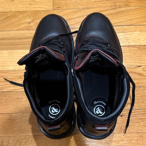 Men's Black and Brown Leather Boots - Picture 3 of 7